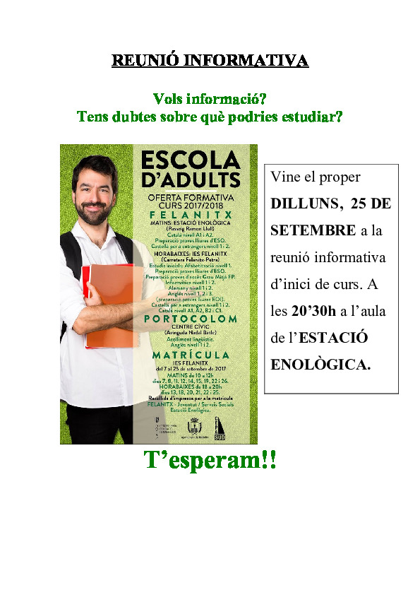 CARTELL INFORMATIU REUNIO